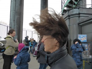 in windiger Höhe auf dem St. Michales Turm